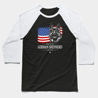 German Shepherd Mom American Flag patriotic dog Baseball T-Shirt